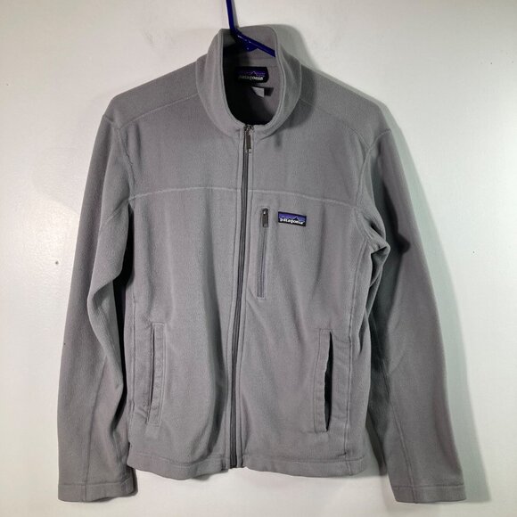 Mens Patagonia Micro D Fleece Full Zip Jacket Gray XS Polyester Flaw - Picture 1 of 11